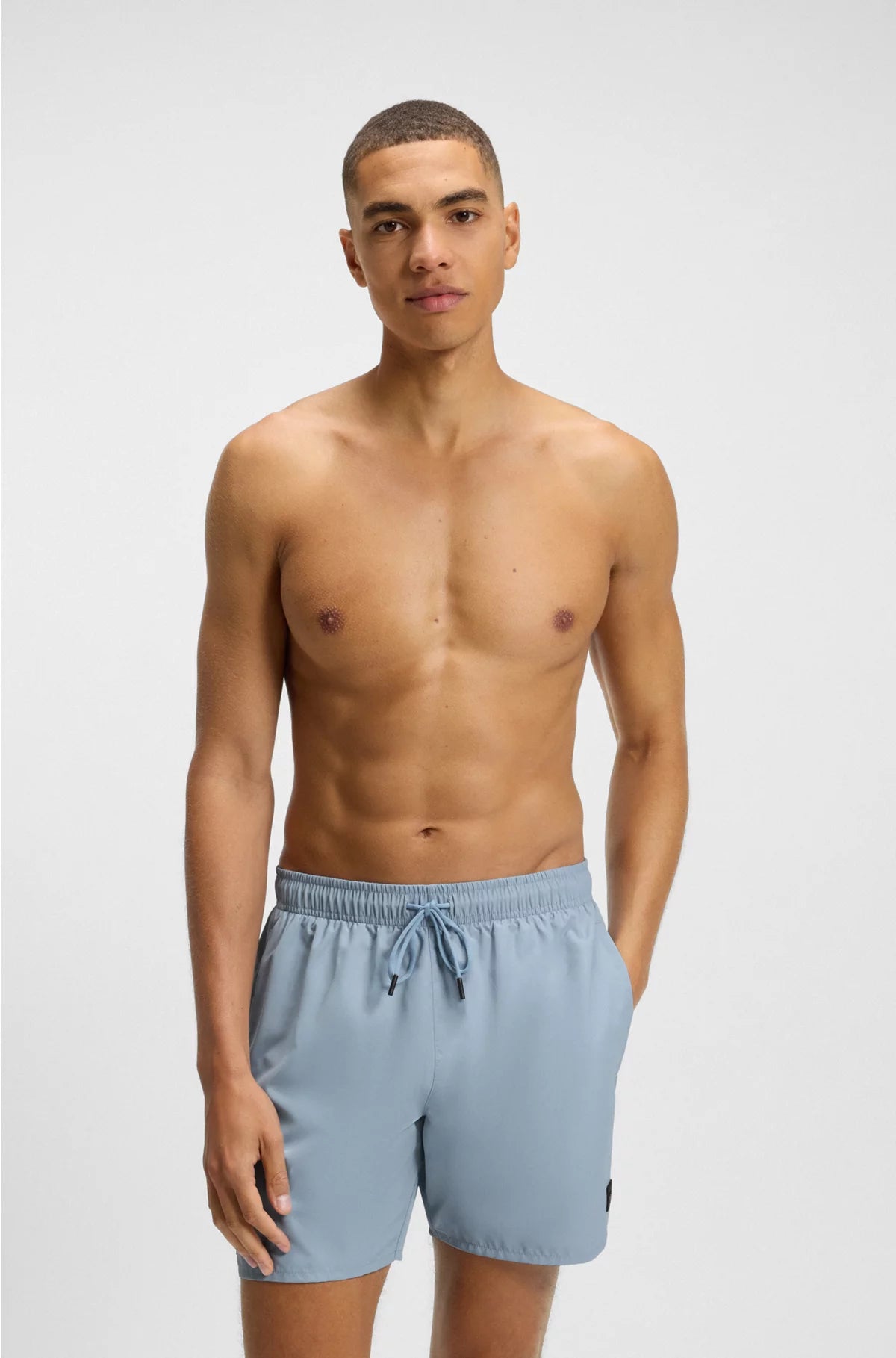 CARGO-POCKET SWIM SHORTS WITH LOGO BADGE