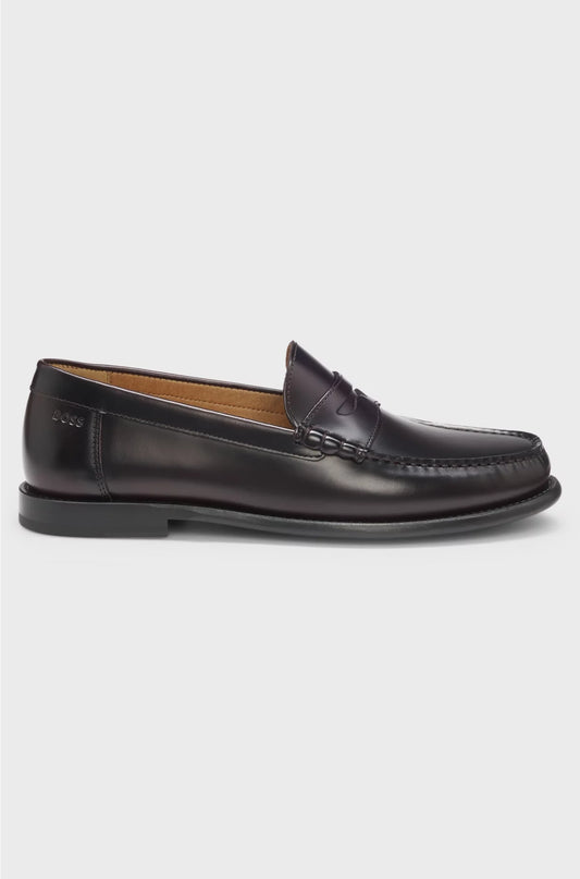 LEATHER LOAFERS WITH PENNY TRIM