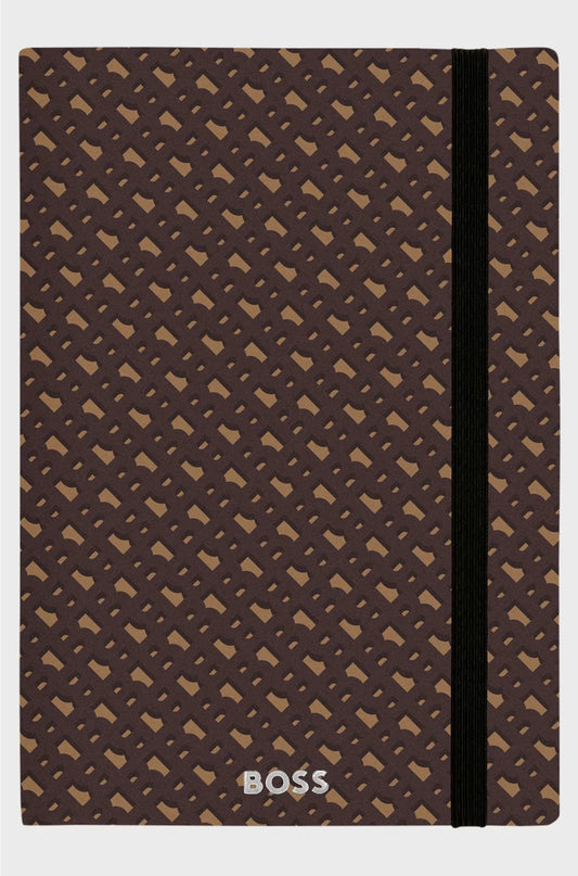 A5 MONOGRAM-PATTERN NOTEBOOK AND BALLPOINT PEN SET
