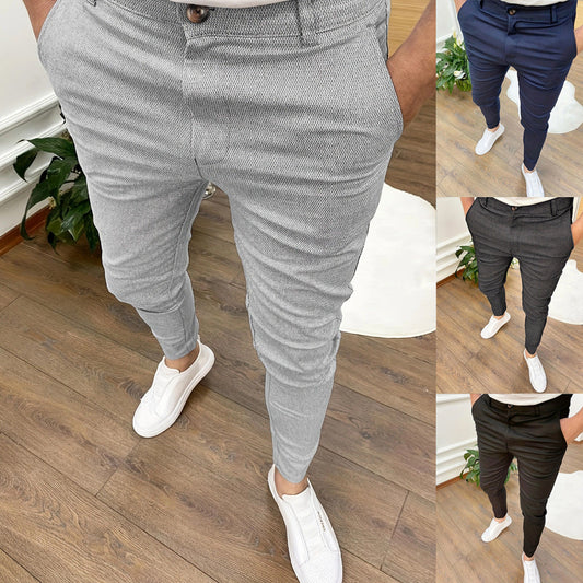 Fashion Casual High Waist Business Skinny Pants - All-Season Pants for Men