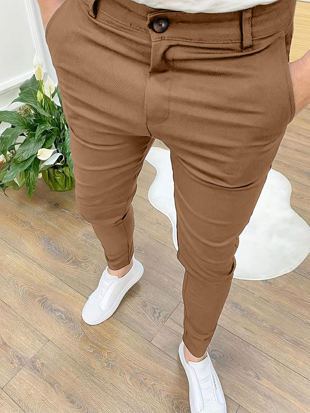 Fashion Casual High Waist Business Skinny Pants - All-Season Pants for Men