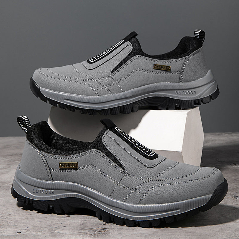Men's Orthopedic Slip-On Winter Walking Shoes - Fleece-Lined, Waterproof & Anti-Slip Rubber Sole