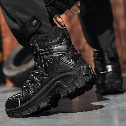Men Combat Boots Waterproof Non-Slip Hiking Boots Anti-Puncture Anti-Sprain Work Boots