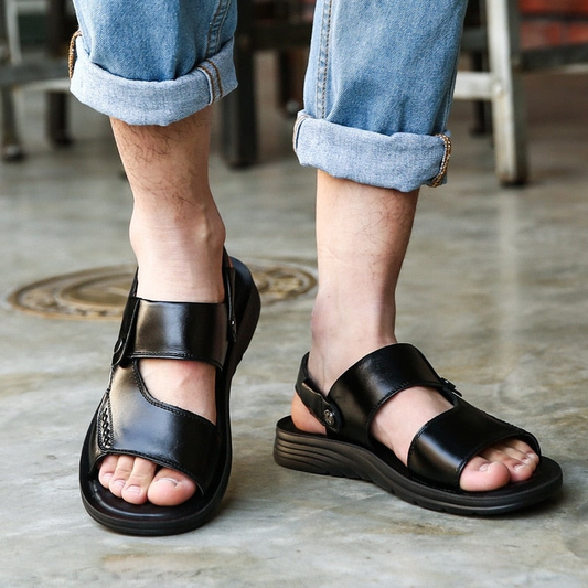 Ultra-Comfort Men’s Leather Fisherman Sandals - Non-Slip & Breathable