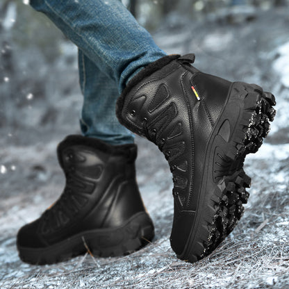 Men Combat Boots Waterproof Non-Slip Hiking Boots Anti-Puncture Anti-Sprain Work Boots