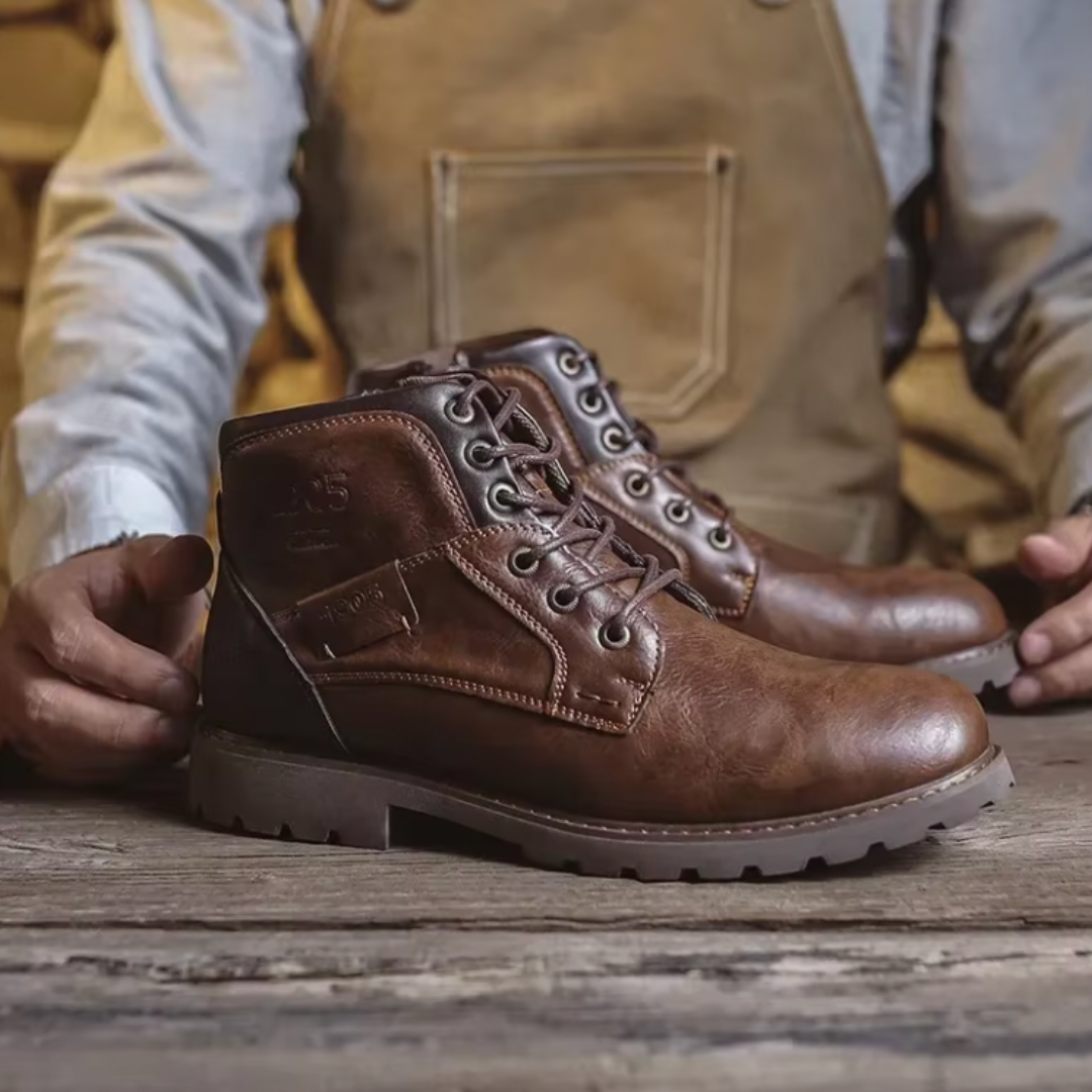 Genuine Leather Men’s Boots Fashion Men’s Casual Leather Shoes British Style Male Boots High Quality Shoes for Men Vintage Boots