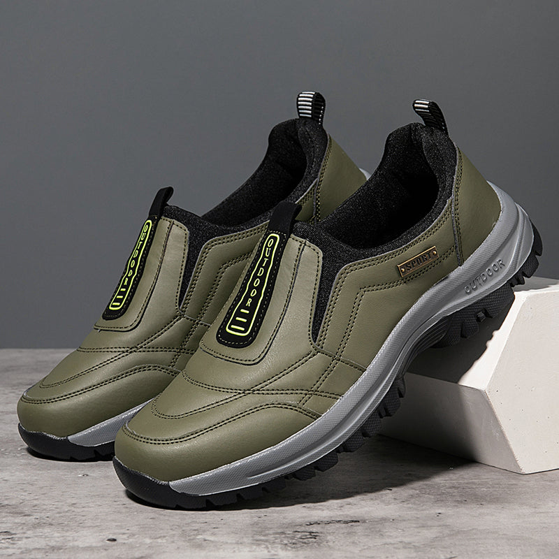 Men's Orthopedic Slip-On Winter Walking Shoes - Fleece-Lined, Waterproof & Anti-Slip Rubber Sole