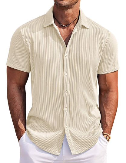 Men's Solid Color Comfortable Pit Short Sleeve Shirt