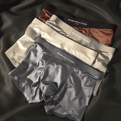 Elegant Silk Men's Ice Silk Underwear Mulberry Silk Antimicrobial Men's Boxer Briefs