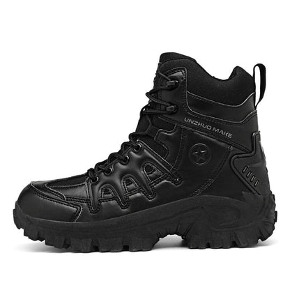 Men Combat Boots Waterproof Non-Slip Hiking Boots Anti-Puncture Anti-Sprain Work Boots