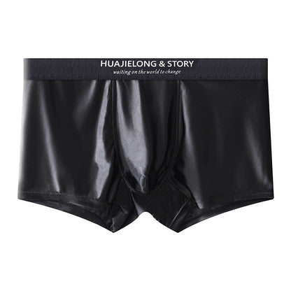Elegant Silk Men's Ice Silk Underwear Mulberry Silk Antimicrobial Men's Boxer Briefs