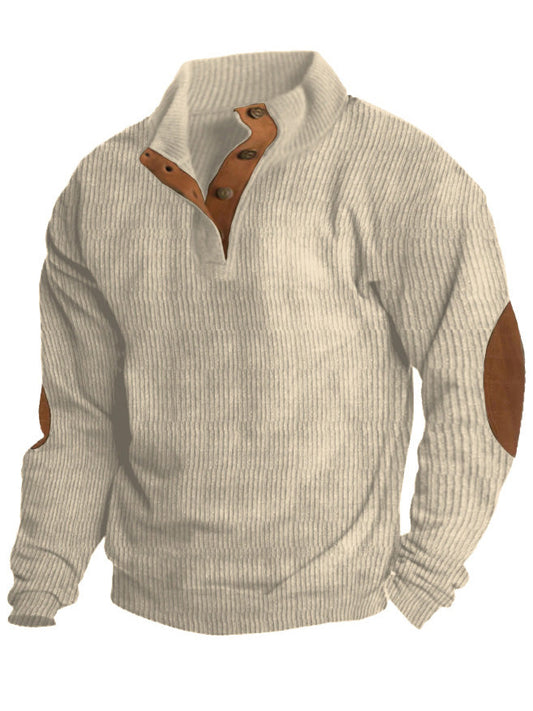 Men's Retro Casual Stand Collar Long Sleeve Sweatshirt