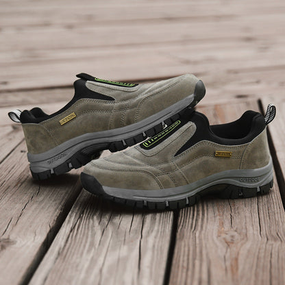 Men's Orthopedic Slip-On Winter Walking Shoes - Fleece-Lined, Waterproof & Anti-Slip Rubber Sole