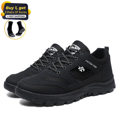 Men's Thickened Sole Elastic Collar Orthopedic Insole Comfortable Outdoor Shoes Casual Shoes