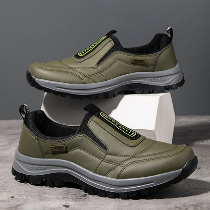 Men's Orthopedic Slip-On Winter Walking Shoes - Fleece-Lined, Waterproof & Anti-Slip Rubber Sole