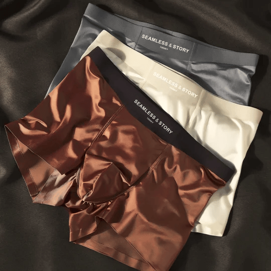Elegant Silk Men's Ice Silk Underwear Mulberry Silk Antimicrobial Men's Boxer Briefs