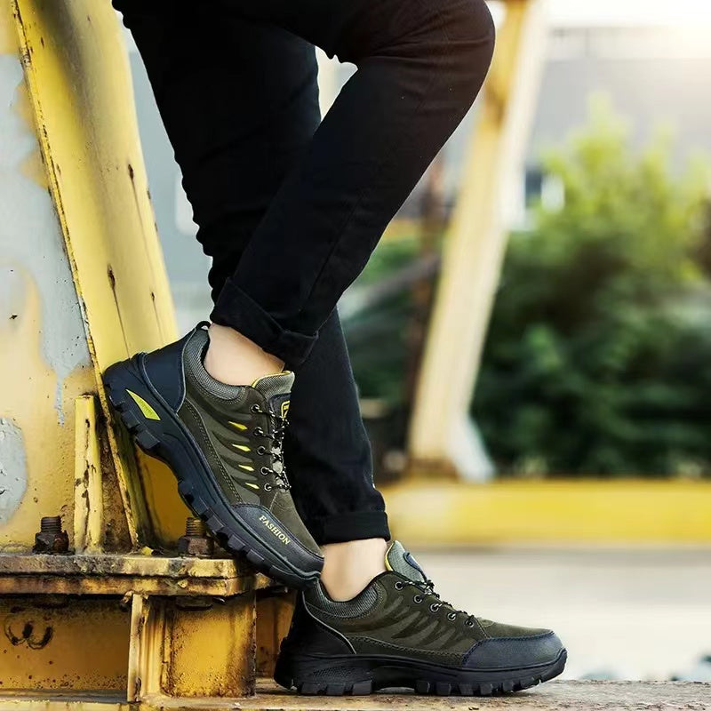 Men’s Outdoor Hiking Boots - Waterproof, Slip-Resistant, Puncture-Proof, Wide Toe Box, Reinforced Toe Protection – Ideal for Hiking, Mountaineering, and Outdoor Adventures