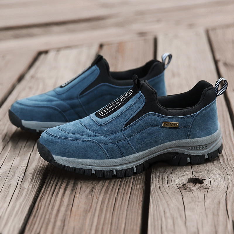 Men's Orthopedic Slip-On Winter Walking Shoes - Fleece-Lined, Waterproof & Anti-Slip Rubber Sole