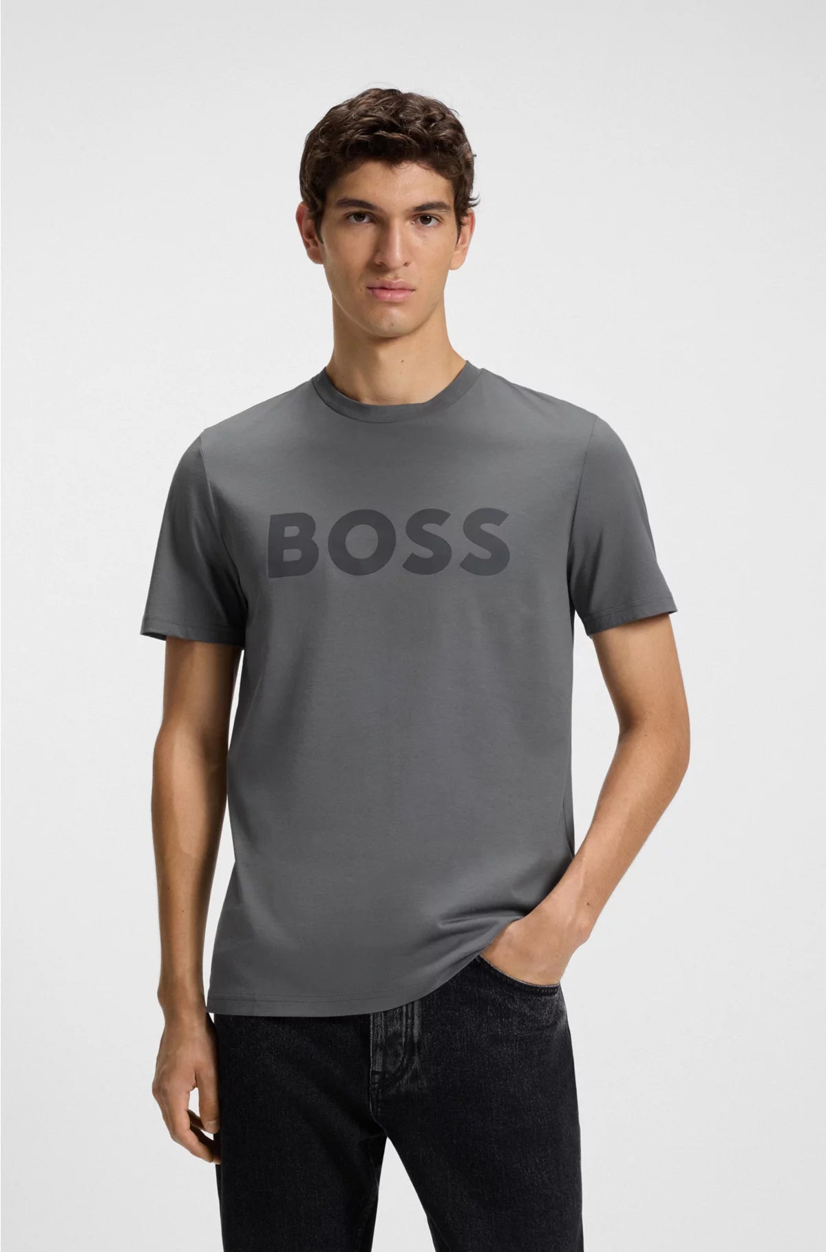 COTTON-JERSEY T-SHIRT WITH LARGE LOGO PRINT