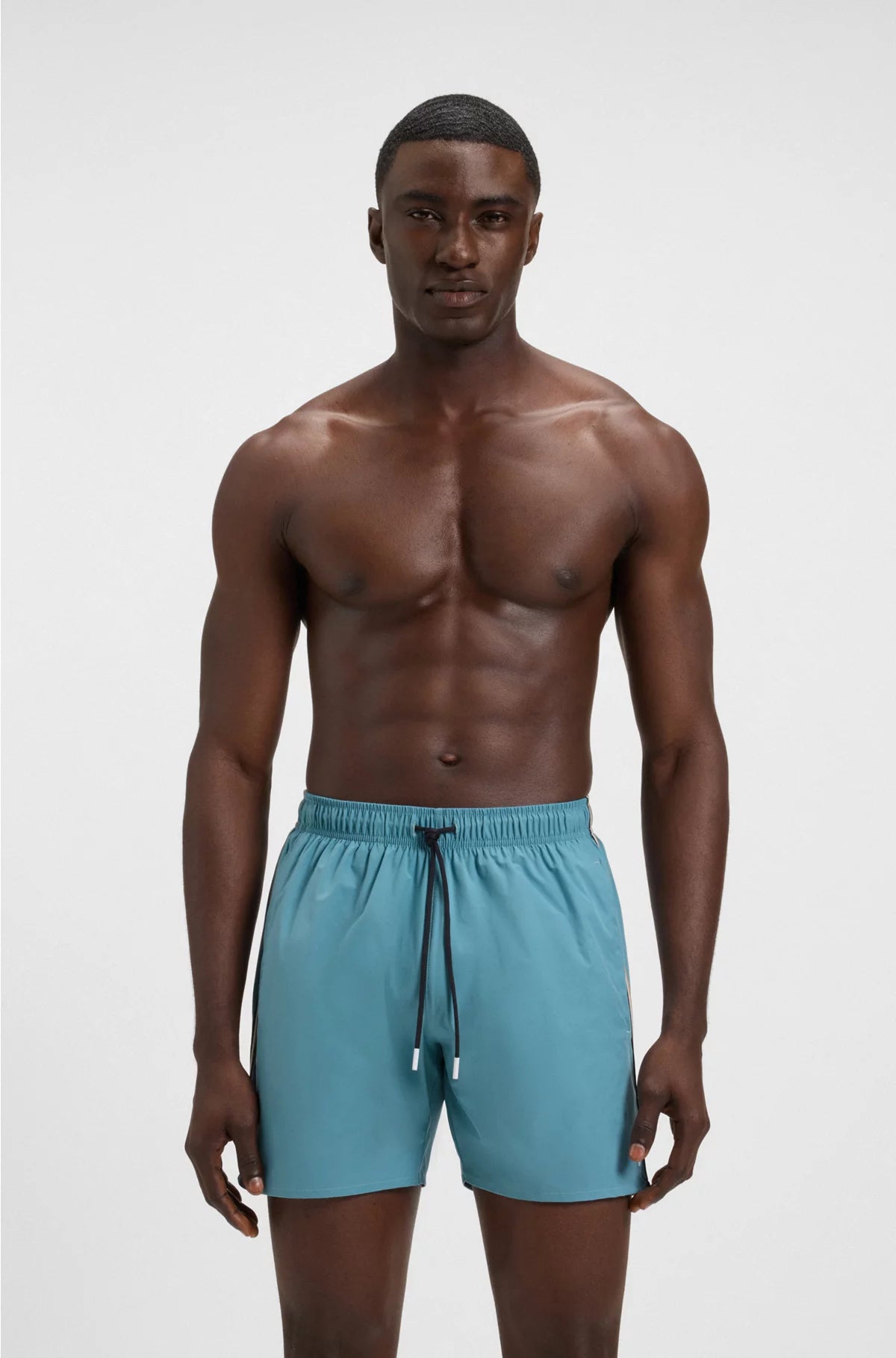 SWIM SHORTS WITH SIGNATURE STRIPE AND LOGO