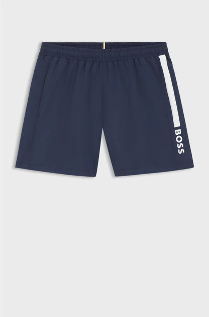 SWIM SHORTS WITH STRIPE AND LOGO