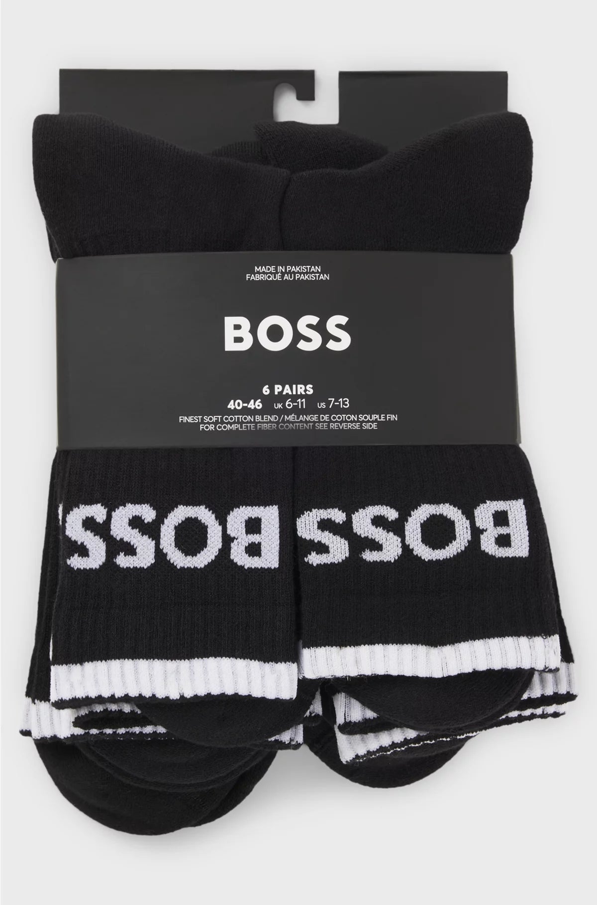 SIX-PACK OF RIBBED SHORT SOCKS IN A COTTON BLEND