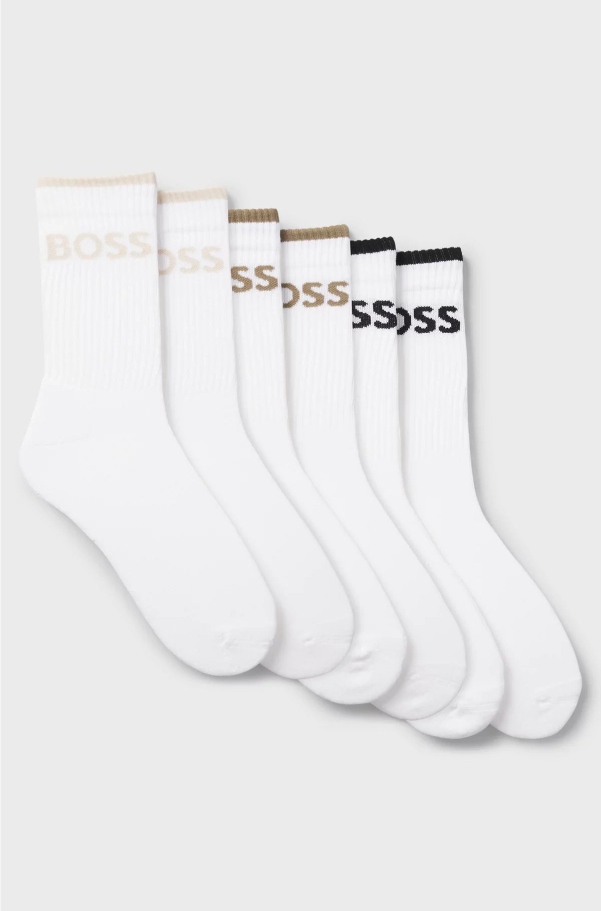 SIX-PACK OF RIBBED SHORT SOCKS IN A COTTON BLEND