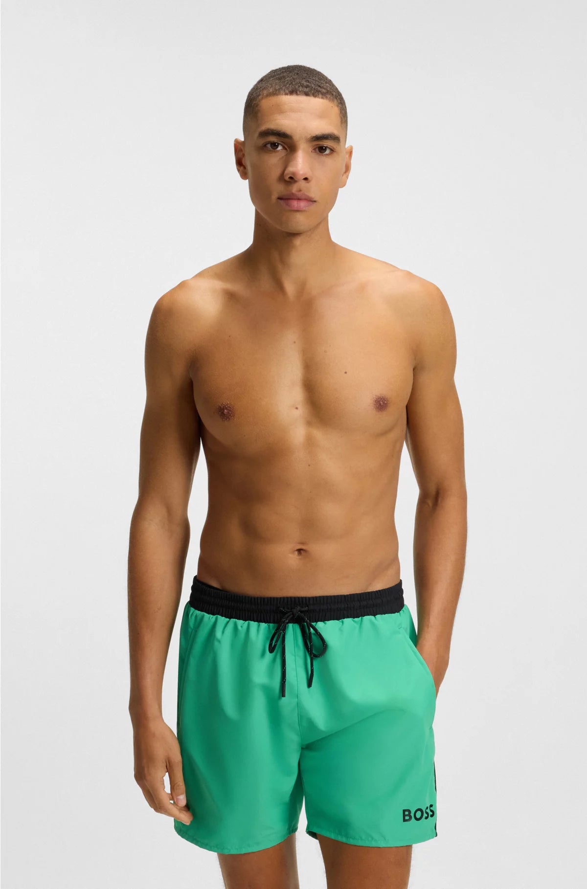 SWIM SHORTS WITH CONTRAST LOGO