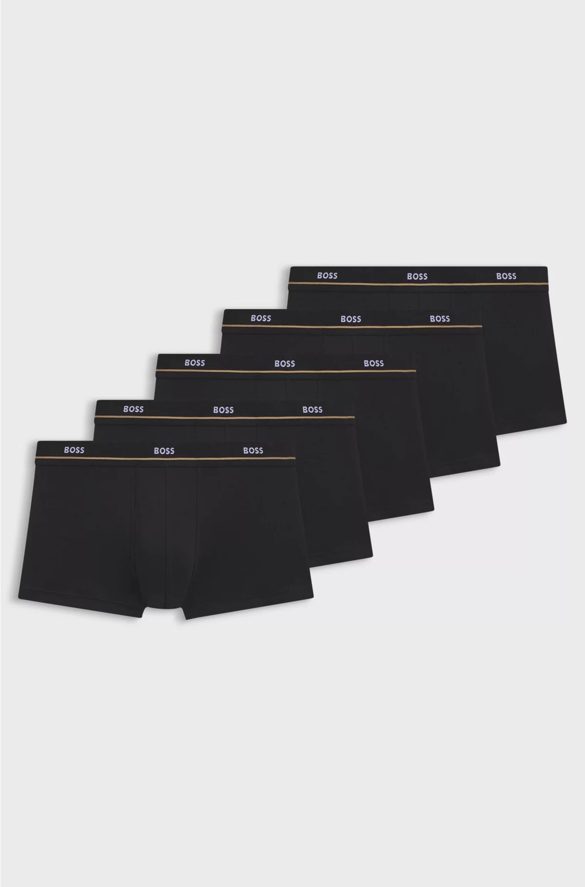 FIVE-PACK OF STRETCH-COTTON TRUNKS WITH LOGO WAISTBANDS