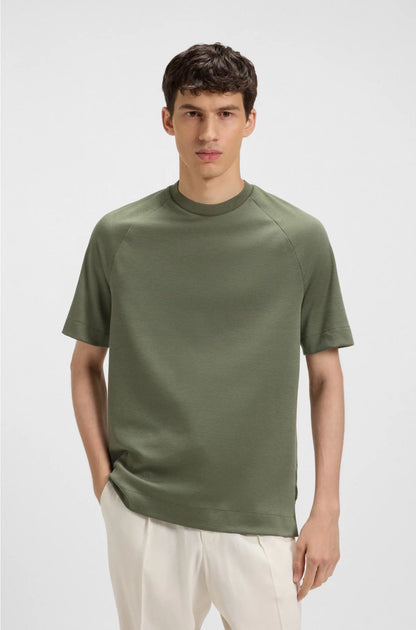 REGULAR-FIT T-SHIRT IN MERCERISED STRETCH FABRIC