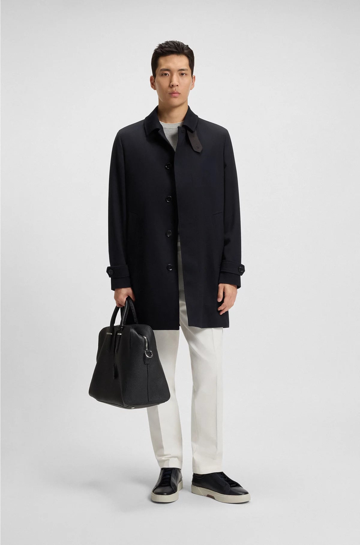 REGULAR-FIT WATER-REPELLENT COAT IN WOOL