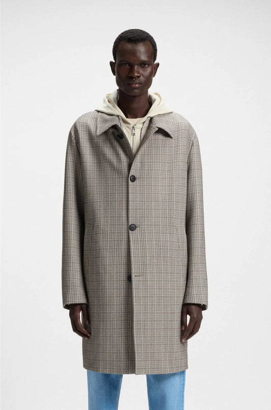 CLASSIC-FIT COAT WITH CHECK PATTERN