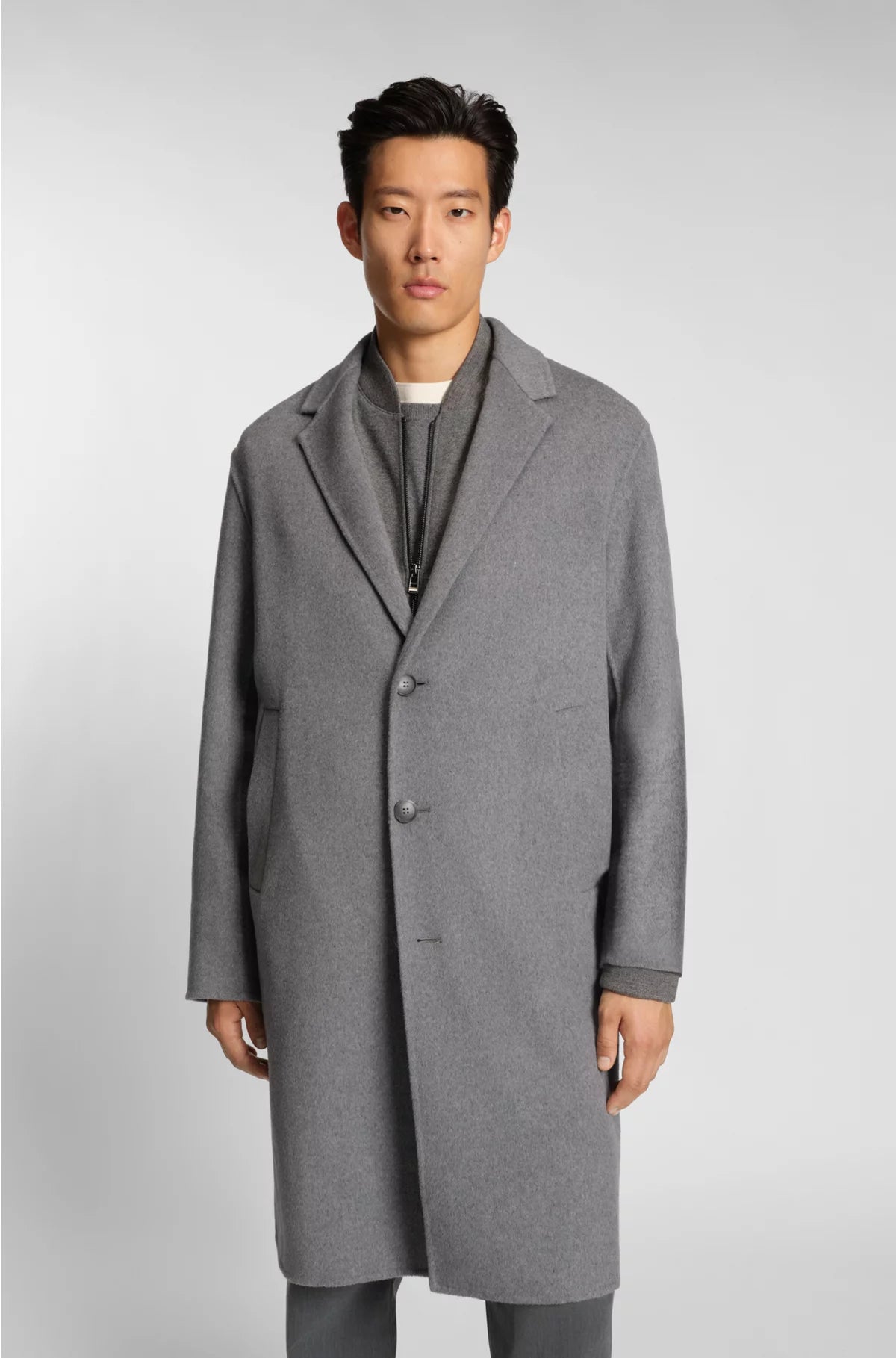 RELAXED-FIT COAT IN A MELANGE WOOL BLEND
