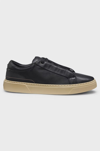 TRAINERS IN GRAINED LEATHER