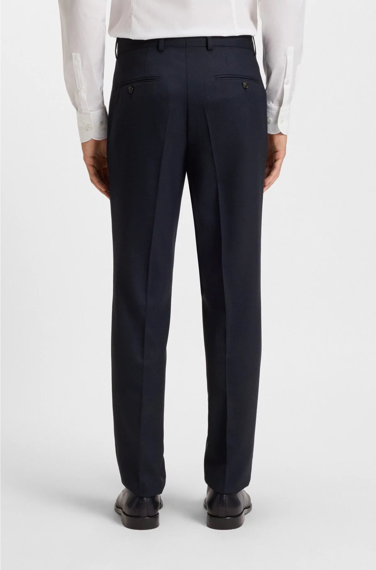 TWO-PIECE REGULAR-FIT SUIT IN PATTERNED STRETCH FABRIC