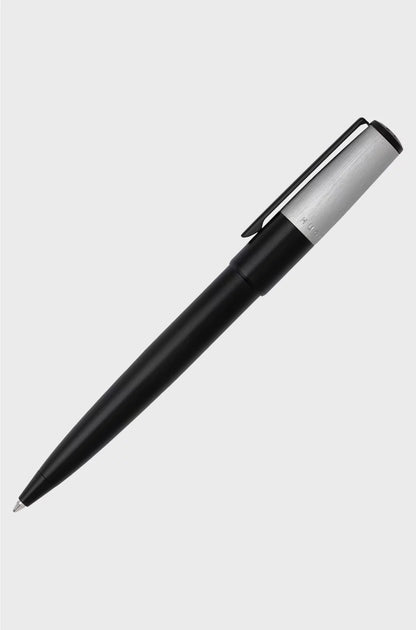 BALLPOINT PEN WITH BRUSHED BLACK AND CHROME EFFECTS