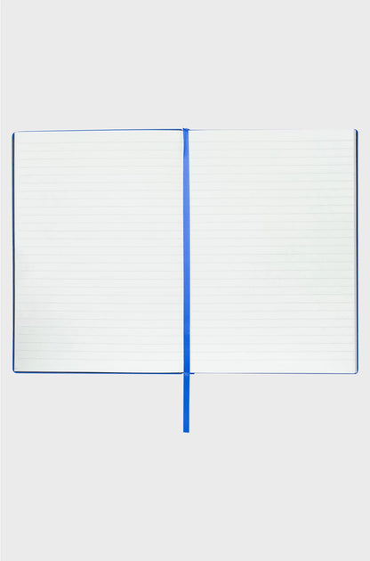 A5 NOTEBOOK IN BLUE FAUX LEATHER