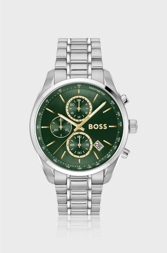 GRAND PRIX 44 GREEN-DIAL WATCH WITH STEEL BRACELET