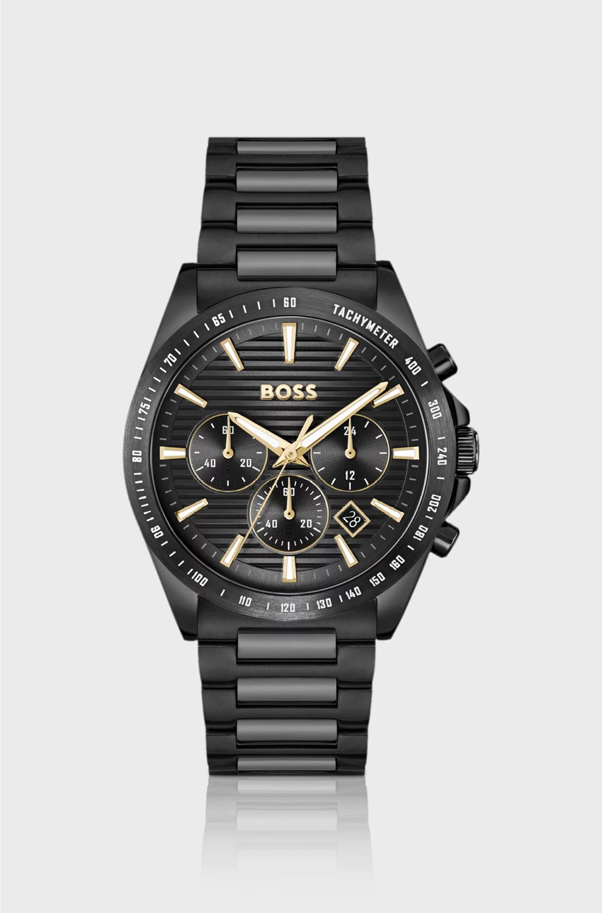 STRIKE BLACK-PLATED WATCH WITH TONAL H-LINK BRACELET