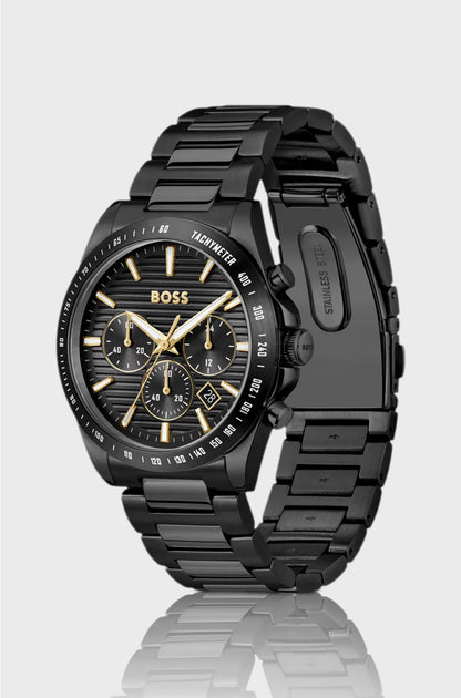 STRIKE BLACK-PLATED WATCH WITH TONAL H-LINK BRACELET