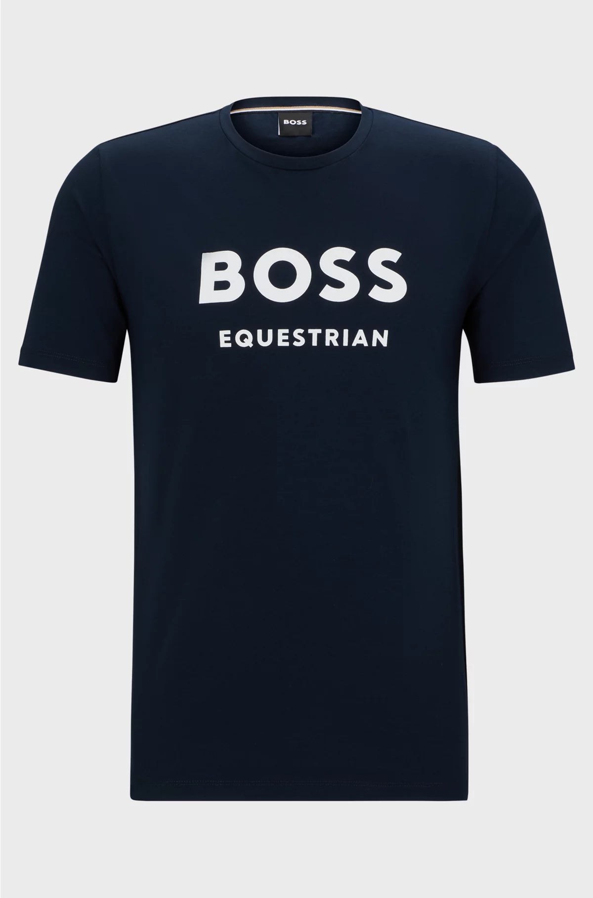 EQUESTRIAN SHORT-SLEEVED STRETCH-COTTON T-SHIRT WITH LOGO