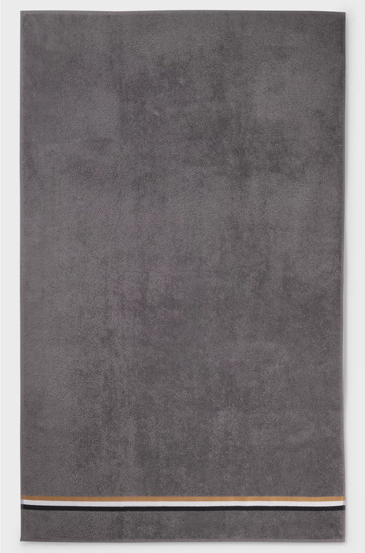 COTTON-TERRY BATH SHEET WITH SIGNATURE-STRIPE RIBBON