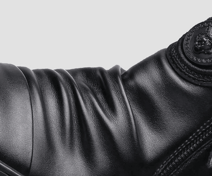 Men's Comfortable Leather Motorcycle Boots Work Boots Waterproof Anti-Slip Anti-Sprain