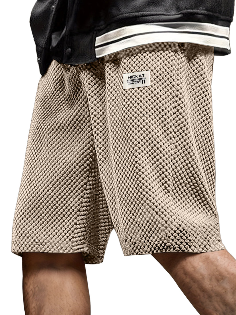 Men's Retro Casual Embroidered Logo Corduroy Shorts