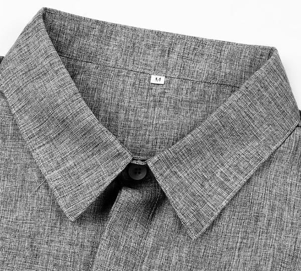 Men's Cotton Linen Solid Color Casual Daily Quality Long Sleeve Shirt