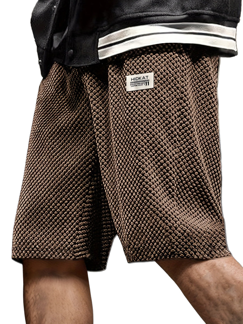 Men's Retro Casual Embroidered Logo Corduroy Shorts