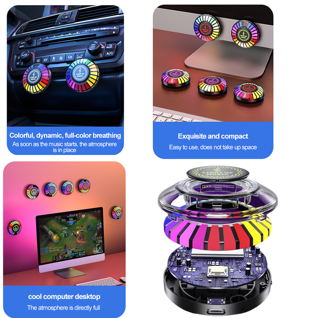 Magnetic Sound Pickup Car Ambient Light