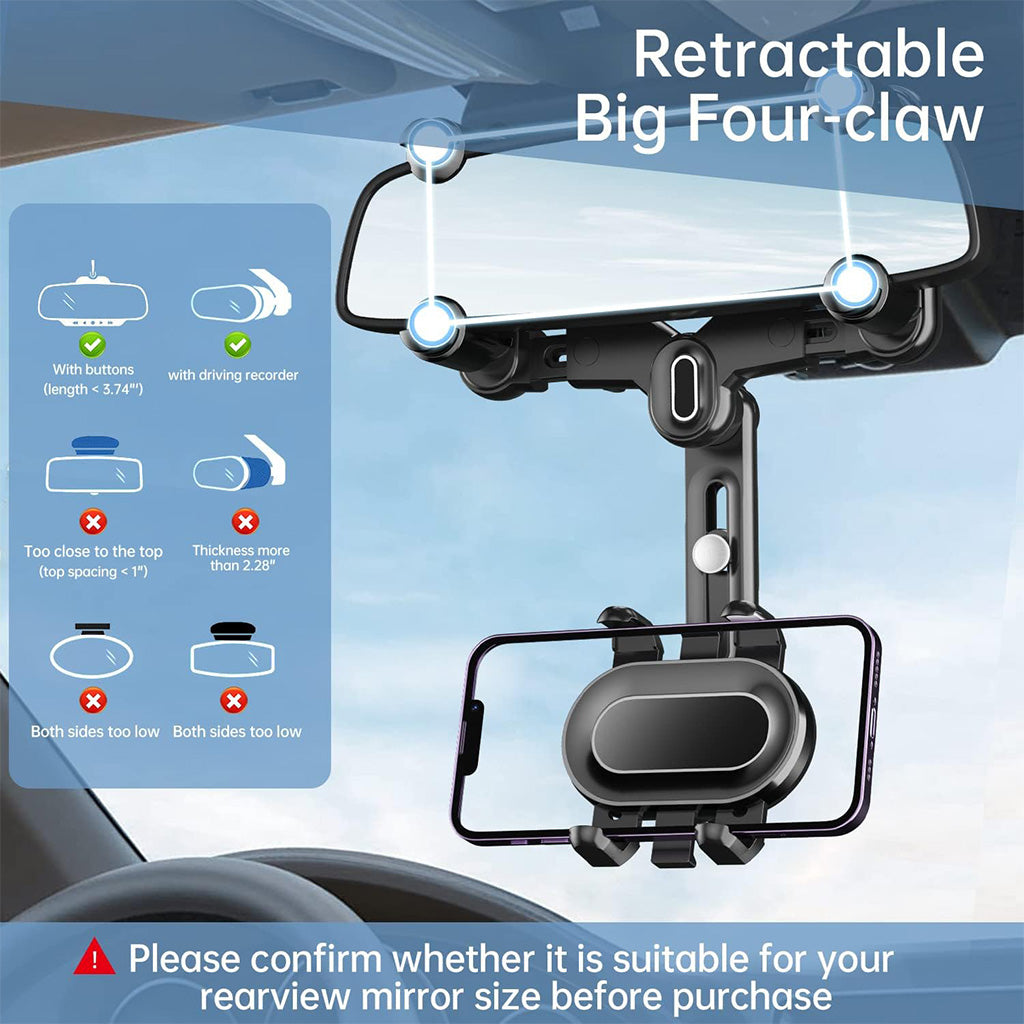 Rearview Mirror Phone Holder